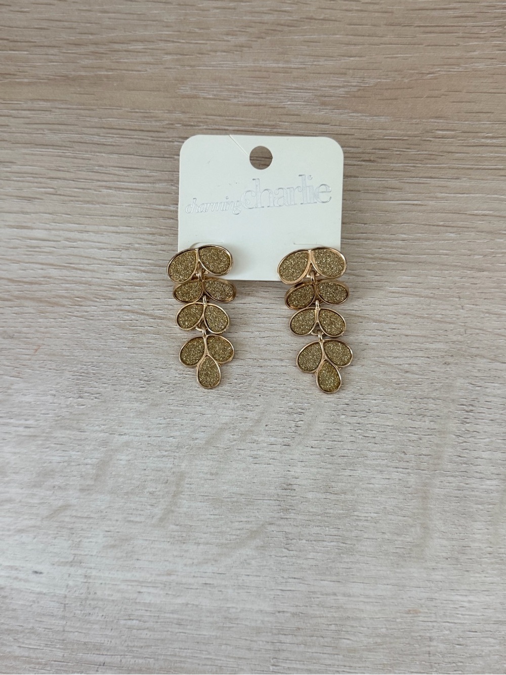 Charlies Gold Leaf Cascade Earrings